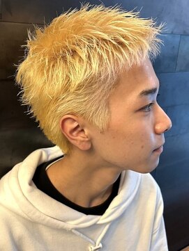 ディスイズバーバーセカンド(THIS IS BARBER 2nd) ブリーチカラー スパイキーショート アップバング ハイトーン