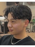 ラルフカール　ツイストスパイラル眉カットメンズパーマ