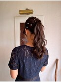 巻き巻きポニーテール ドレスヘア 結婚式 お呼ばれ 二次会 着物