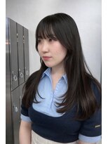 ムクコア(Muk CORE) 黒髪重ためレイヤーオリーブグレー小顔ココアベージュ韓国ヘア