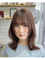 ヘアーメイク ロン(Ron)&nbsp;青木/大人可愛いミディアム/顔周りレイヤー/透明感アッシュ/長野