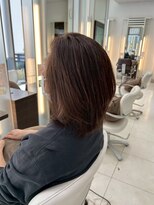 ブルーテーフ(Bleu Terre)&nbsp;盛岡【白髪ぼかしハイライト×ひし形ロブ】白髪を隠すから活かす