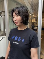 ノラ シブヤ(NORA)&nbsp;小顔ミディアムパーマミディアムデジタルパーマボブパーマ前髪
