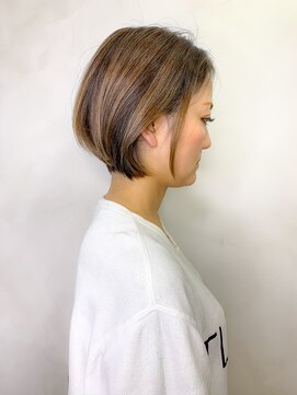 オースト ヘアー ステラ 新宿店(Aust hair Stella) 丸みボブ☆ハイライト×ラベンダーグレージュ K