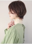 丸みショート　エアリーショート　前髪長めショート　小顔