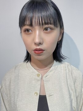 コト 福井大和田店(coto) 福井　大和田　ブルーブラック　ワイドバング　外はねボブ