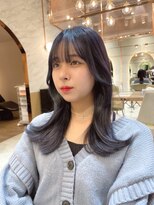 ロンド エスポワール 錦糸町(Lond espoir)&nbsp;黒髪レイヤーロンググレーベージュ前髪パーマ【韓国ヘア鈴木颯】