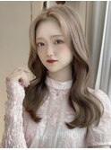 韓国前髪オルチャンヘア/ワンホンヘア/シルキーベージュ