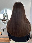 ミディアムストレート 小顔ヘア 伸ばしかけヘア 縮毛矯正