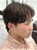 リバースショートカルマパーマセンターパートニュアンスウルフ