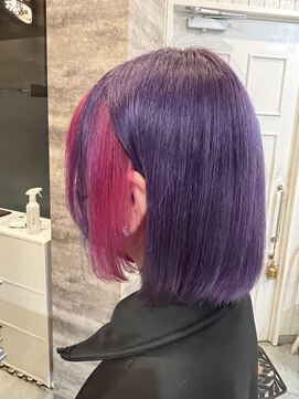 ヘアー ブランコ(hair Blanco) ダブルカラーツートーンパープル×ピンク