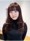 ウルフレイヤー顔周りレイヤー韓国ヘア美髪ロング_F0511