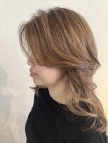 ムード マグ レーベル 南松本(MOOD Mag Label)&nbsp;大人女性脱白髪染め白髪ぼかしケアブリーチウルフレイヤーミディ