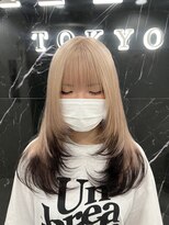 ラピス 渋谷本店(Lapis)&nbsp;ミルクティーベージュ/レイヤーカット/エンドカラー/髪質改善