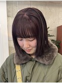 栄ナチュラル大人可愛い韓国ボブ　ピンクブラウン　　　　　