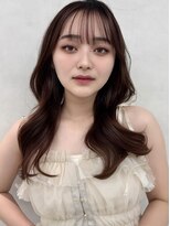 エジョン 三鷹店(Aejon)&nbsp;顔まわりレイヤーカット姫カットレイヤーアプリコットオレンジ