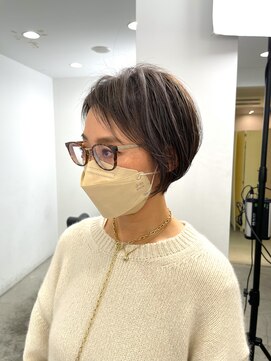 くびれショートボブ40代50代グレイカラー白髪染め白髪ぼかし