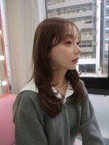 ボタン シブヤ(VOTAN SHIBUYA)&nbsp;【MISAKI】ミディアムレイヤー/ショコラブラウン/顔まわり