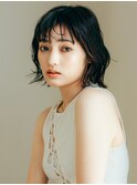 大人可愛い波巻きウェーブ20代30代40代◎前髪あり濡れ髪ボブ高崎