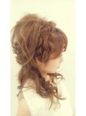 Pinky♪編み込みふんわりカールハーフ