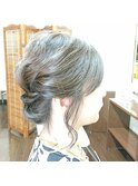 編み込みアップスタイル