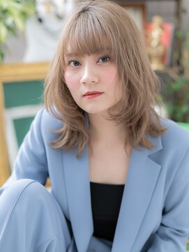 カバーヘア イヴ 戸頭店(COVER HAIR EVE) くせ毛風カール外国人風ホワイトミルクティーa戸頭10代20代30代