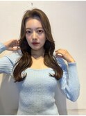 韓国前髪顔周りロング×デザインカラー[心斎橋/髪質改善]