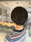 酸熱トリートメント×白髪染めで収まりの良いショートボブ