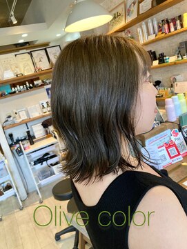 マーブル ヘアー(marble hair) オリーブカラー◎20代30代40代50代60代