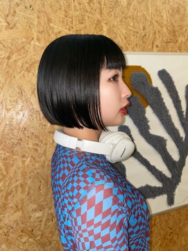 ハニーシブヤ(HONEY shibuya) 黒髪前下がりボブ大人可愛い20代30代40代