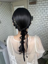 フェリーチェ(Felice)&nbsp;タイト編みおろし　玉ねぎヘア　金箔　ベロアリボン