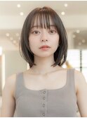 レイヤーボブハッシュカットワイドバングイメチェン小顔