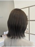 艶髪/くびれボブ/透明感/オリーブブラウン