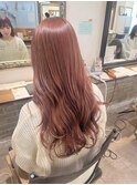 ブリーチ無しカラー/ピンクベージュ/春カラー