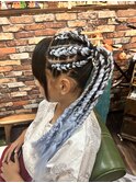 祭りヘア【コーンロウ、エクステ】