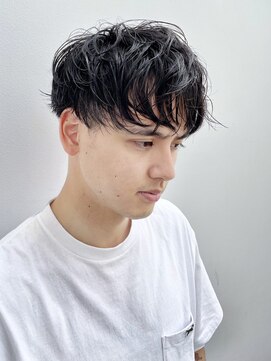 アトリエイトワ(atelier ittowa) ブルーブラック/ニュアンスパーマ/波巻きツイストスパイラル/44