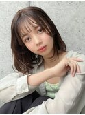 ぎり結べるボブ×くすみブラウン