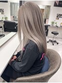 【梅田】グレージュダブルカラーミルクティーベージュ艶髪カラー