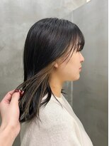 テトヘアー(teto hair)&nbsp;インナーカラーミディアム透明感カラー切りっぱなし