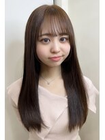 マティス 表参道(matiz)&nbsp;★小顔薄めバンググレーベージュレイヤーロング前髪パーマ黒髪