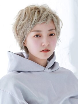 ラフィスヘアー クレイ 南草津店(La fith hair clay) 【La fith】無造作ショート×ハイトーンカラー