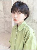 ショートボブ髪型【30代40代50代】黒髪パーマ髪質改善