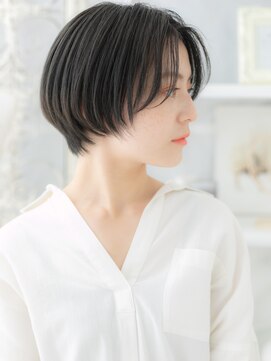 モッズヘア 越谷(mod's hair) センターパート黒髪前下がりマッシュショートh4越谷20代30代40代