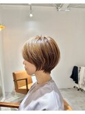 別府ショートボブ顔まわりレイヤーカット髪質改善カラー30代