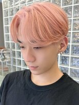 サンクマーケット 渋谷(cinq MARKET) 渋谷メンズケアブリーチコーラルピンクベージュセンターパート◆