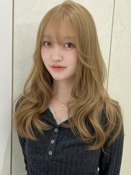 アイトーキョーエス 渋谷(AI TOKYO S) ブリーチなしダブルカラーヘーゼルベージュイルミナカラー前髪