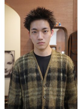 エディ(Edy) メンズスパイキーボックスショートブラウンンカラー眉毛カット