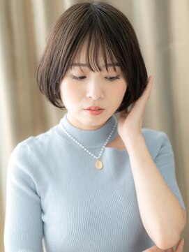 カバーヘア ブリス 上尾西口店(COVER HAIR bliss) 黒髪ダークアッシュブラウンレイヤーショートボブX上尾30代40代