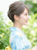 清楚可愛い浴衣ヘアセット・パールシニヨン