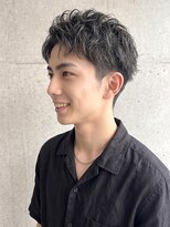 モッズヘア メン 新所沢店(mod's hair men)&nbsp;黒髪アップバング大人カジュアル束感メンズショート20代30代p1